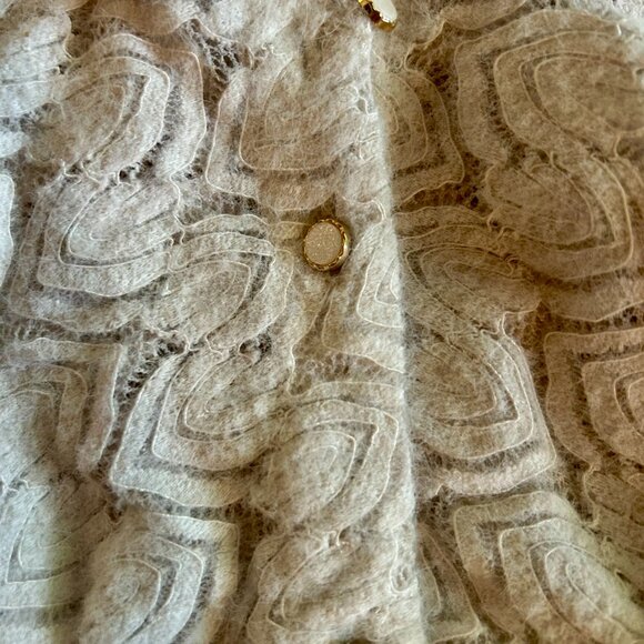 Easy Clothes Lace Button Cardigan, Size M, Cream White - Picture 3 of 3